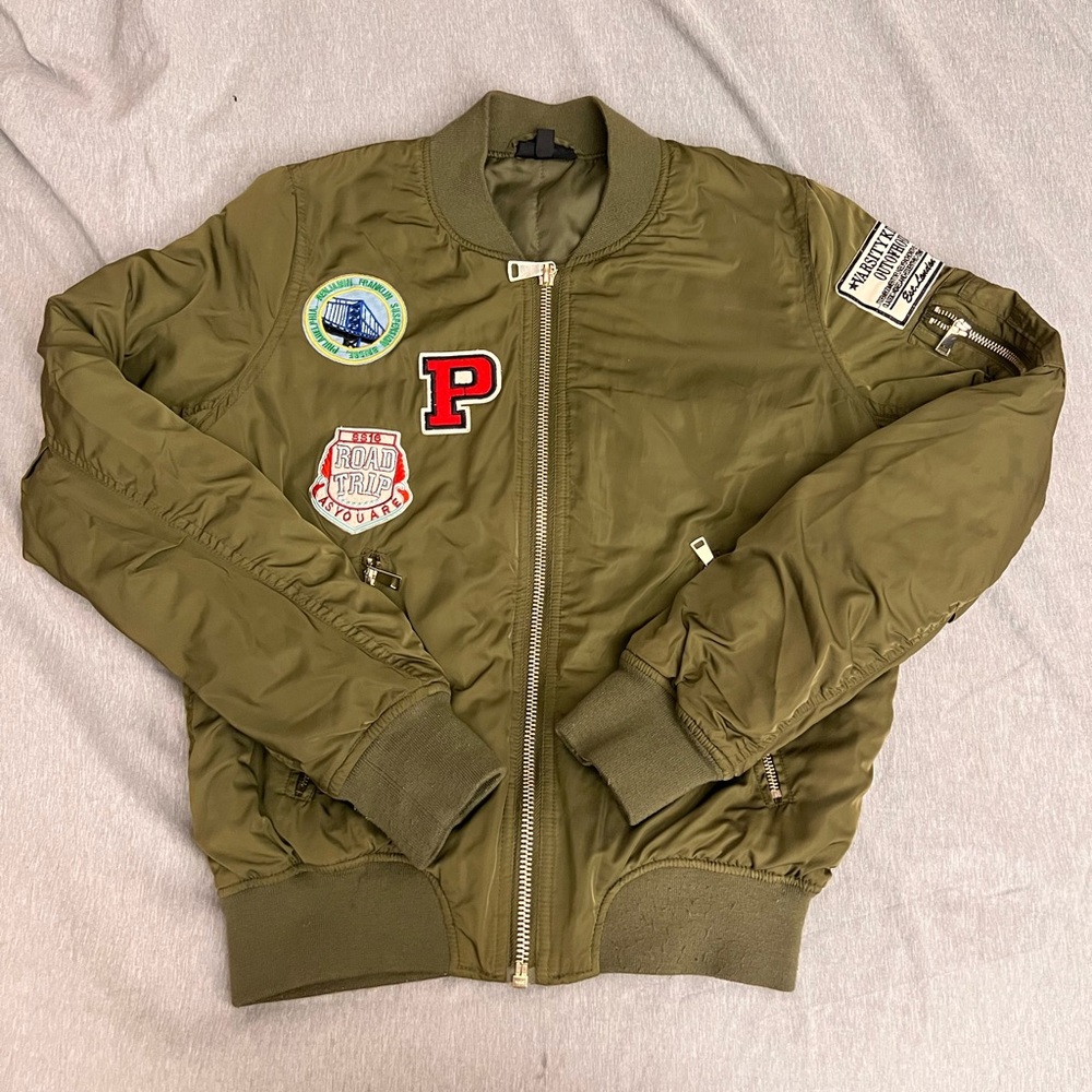 Topshop ‘Bruce’ patch detail MA1 bomber jacket